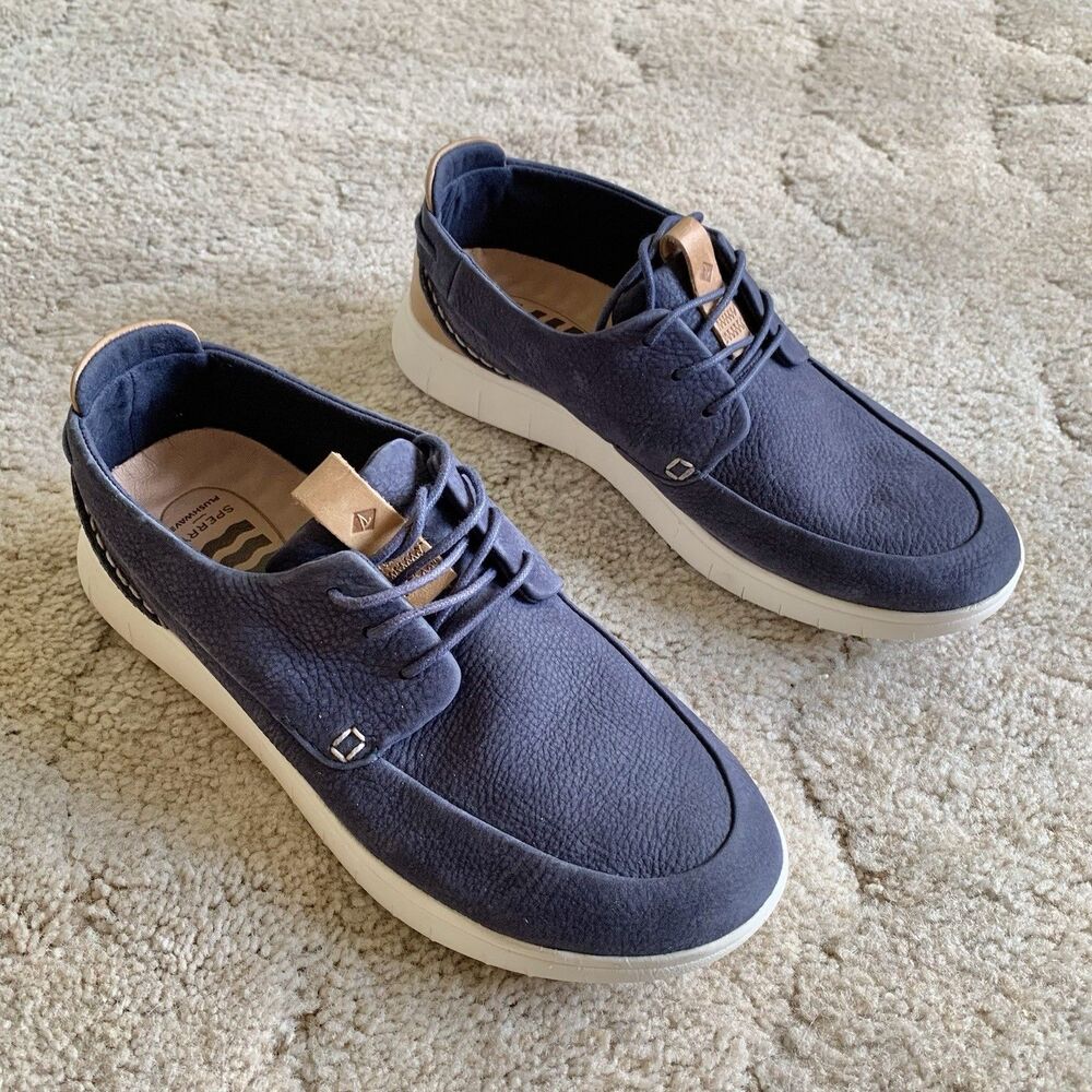 Sperry Women’s Coastal Plushwave Navy Blue Low Top Leather Boat Shoes/Sneakers 8 - Picture 7 of 14